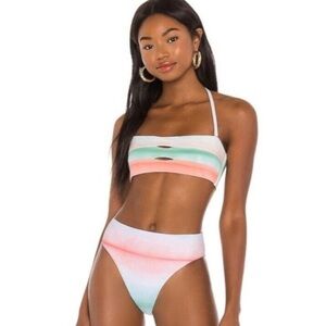 Pilyq tie dye bandeau swim top